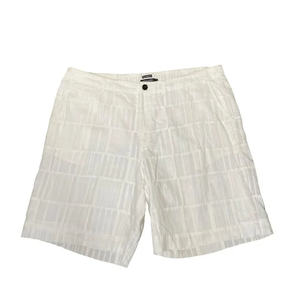 Island Vintage Beach Slumber Short White Textured Cotton Shorts Size 38 Beach